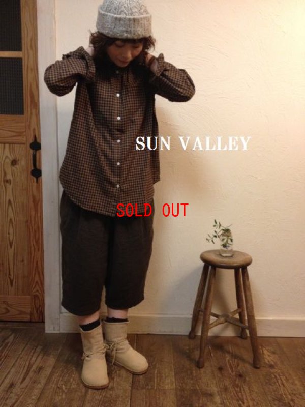 画像1: sun valley/サンバレー　綿麻起毛ギンガムチェックシャツ