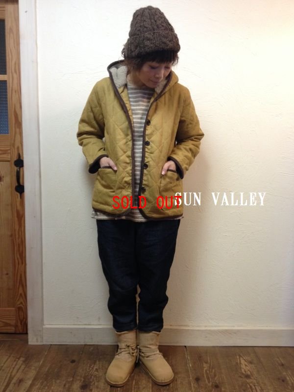 画像1: sun valley(サンバレー) シープボアフード付中綿キルティングジャケット