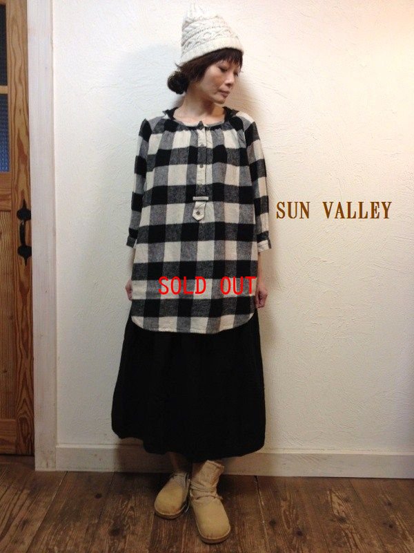 画像1: sun valley(サンバレー） コットンリネンブロックチェックチュニック