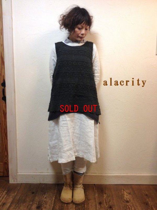 画像1: alacrity(アラクリティ） パッチレースノースリーブチュニック