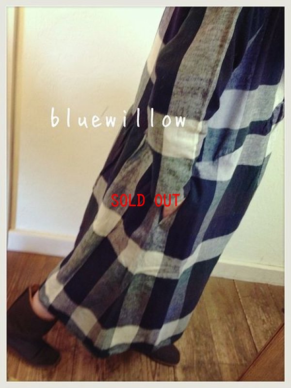 画像4: bluewillow(ブルーウィロー）　コットンリネン起毛ブロックチェックワンピース