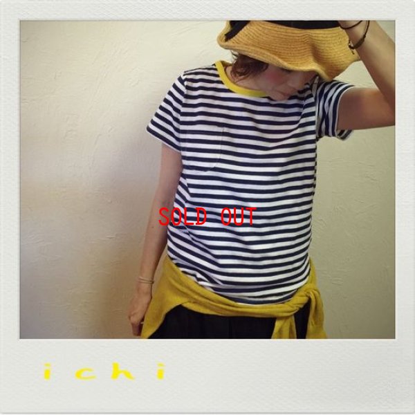 画像2: ichi(イチ）　細ボーダークルーTシャツ
