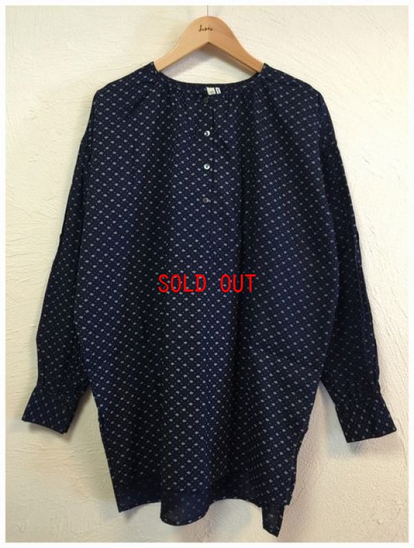 画像7: ichi(イチ) インデイゴフラワーヘンリーチュニック