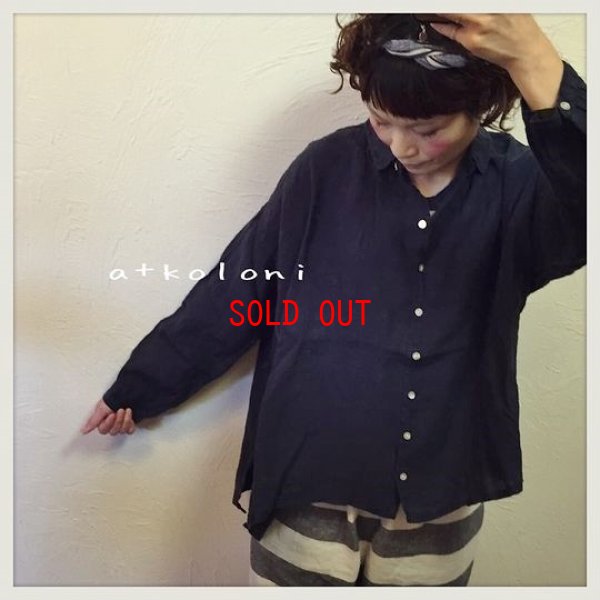 画像4: a+koloni(コロニー）　リネンワッシャーギャザーシャツ