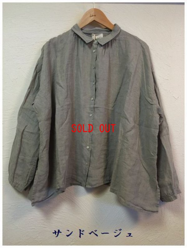 画像10: a+koloni(コロニー）　リネンワッシャーギャザーシャツ