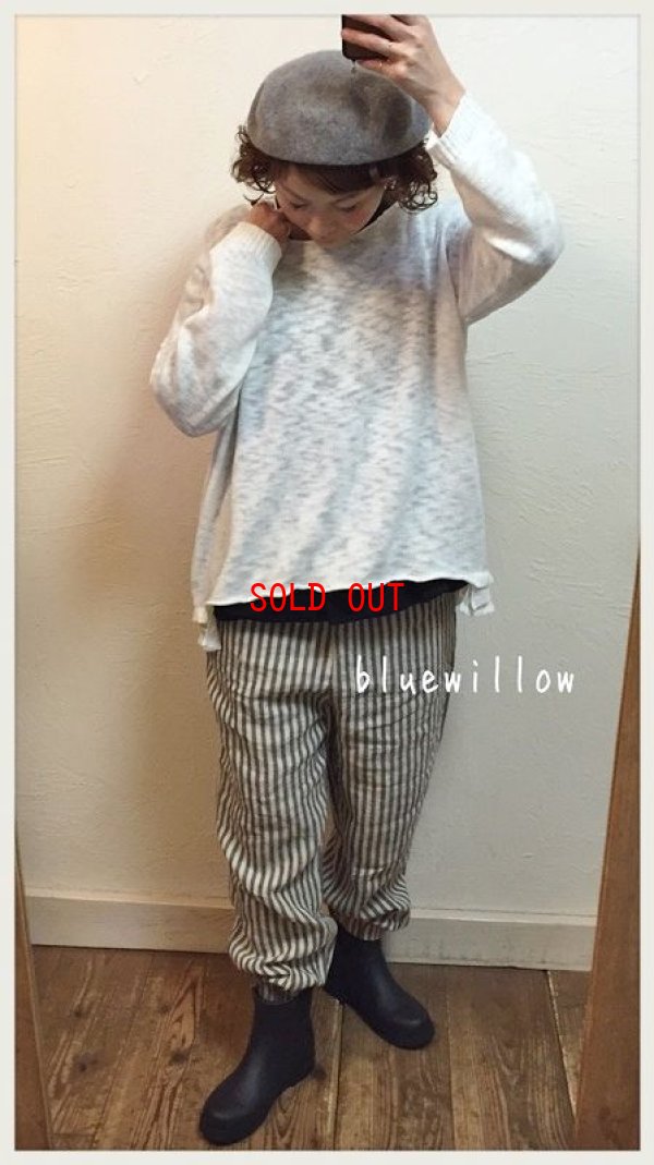 画像3: blue willow(ブルーウィロー）　リネン平織り裾ゴムイージーパンツ