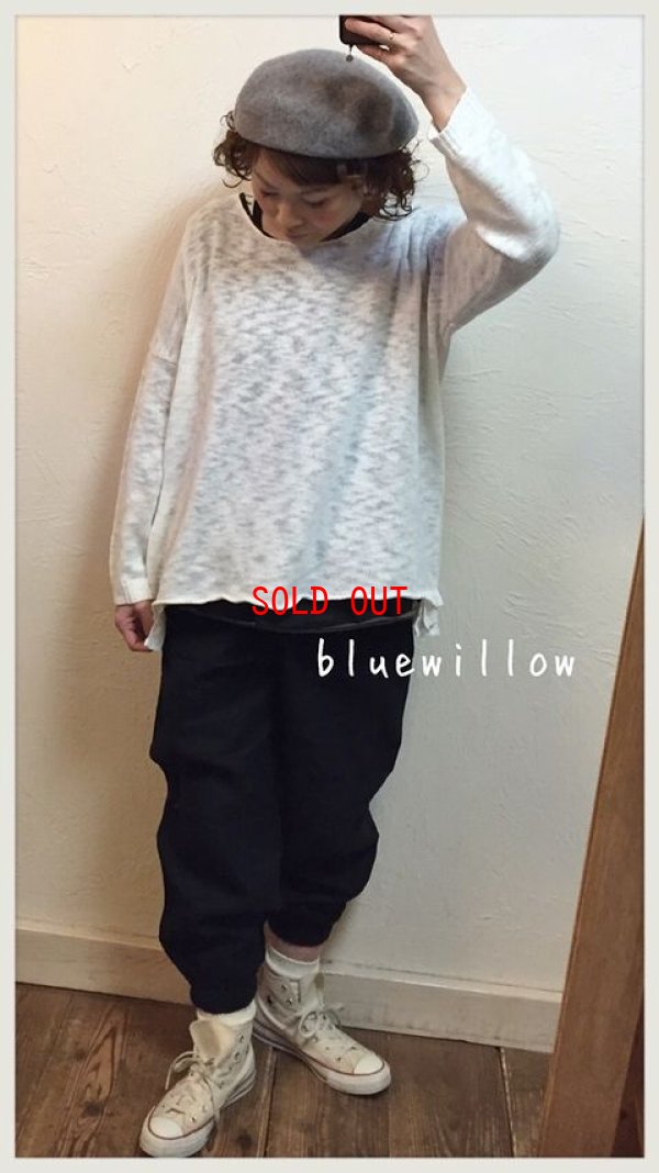 画像4: blue willow(ブルーウィロー）　リネン平織り裾ゴムイージーパンツ