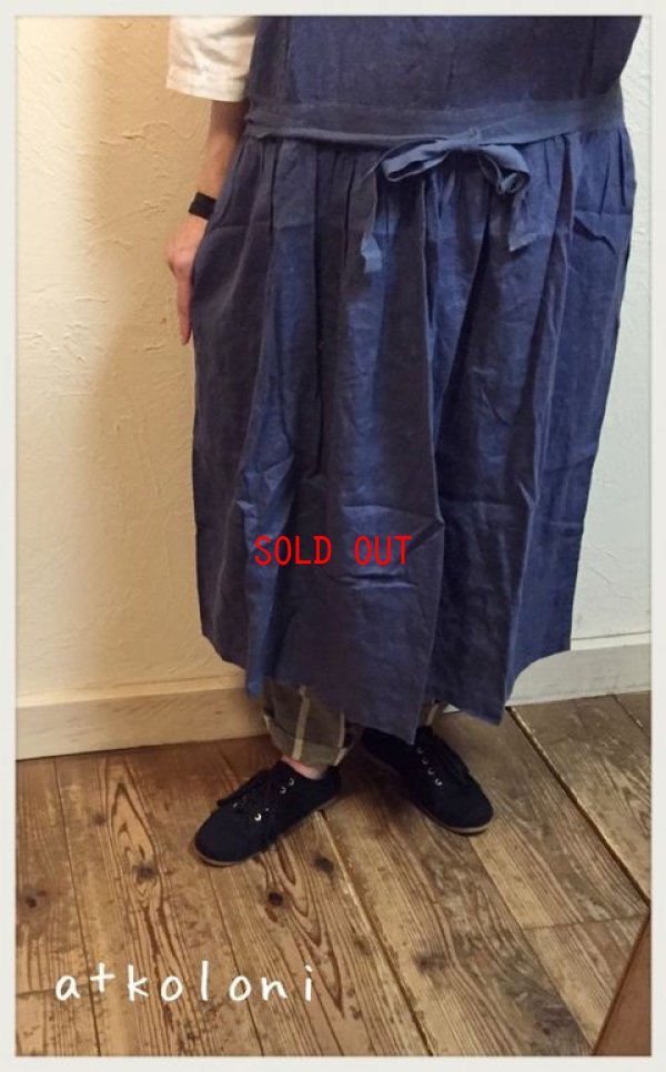 画像6: a+koloni(コロニー）　リネンアンティークタックエプロンワンピース