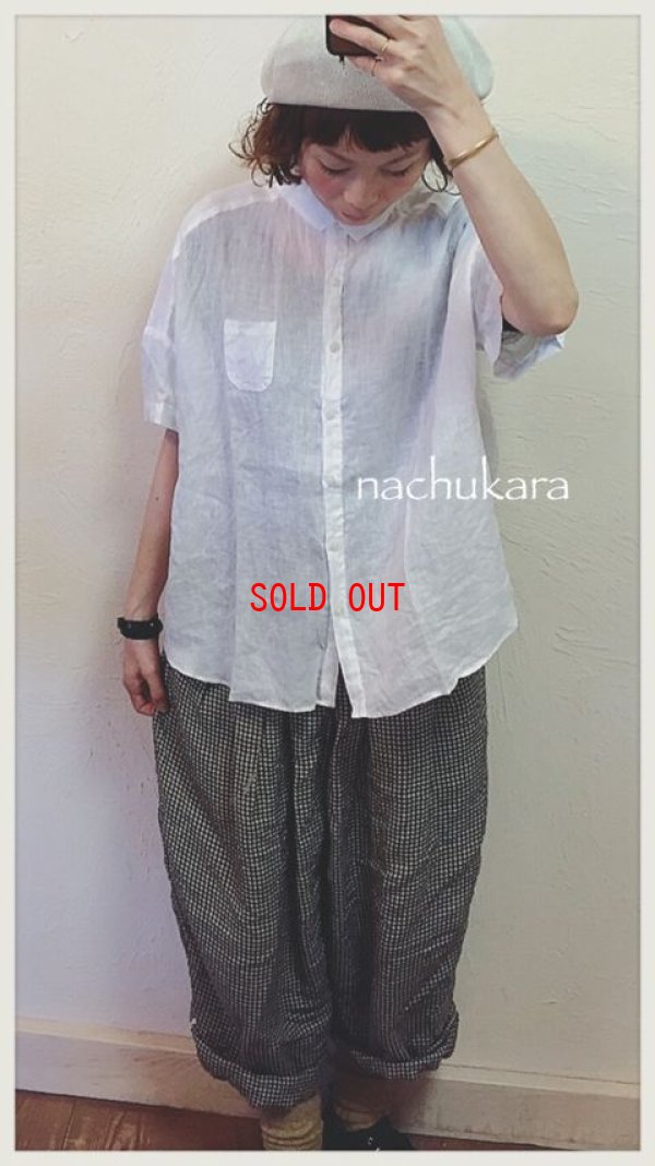 画像1: nachukara(ナチュカラ）　リネンシャンブレー2wayシャツ