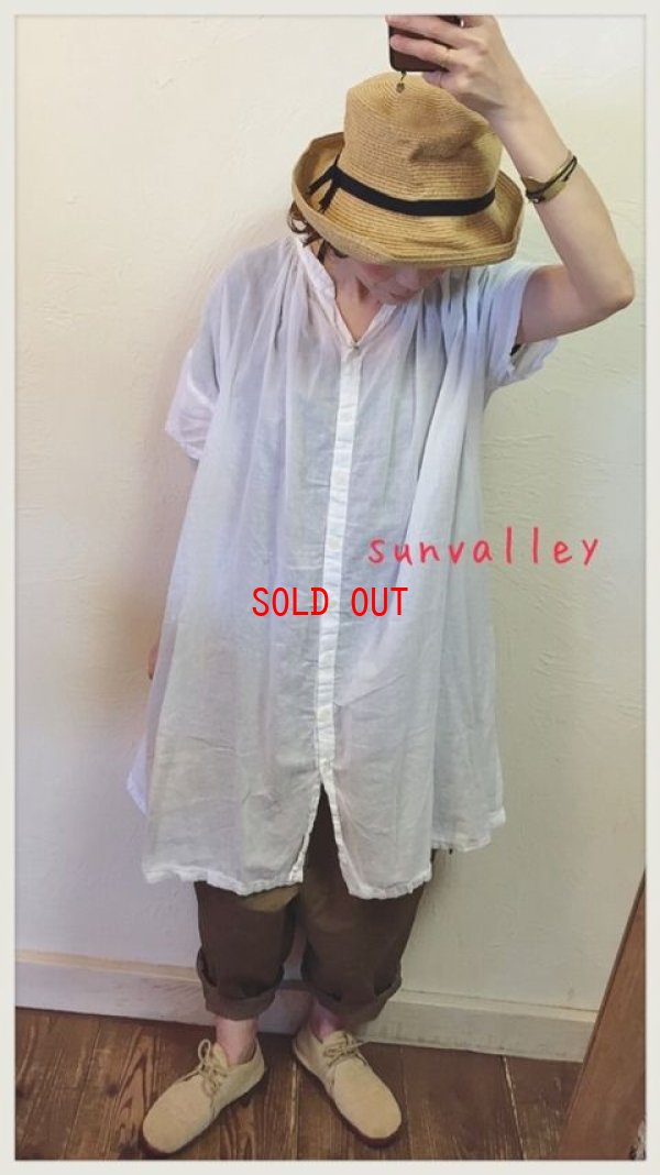 画像1: sun valley(サンバレー）　製品染めボイルシャツチュニック