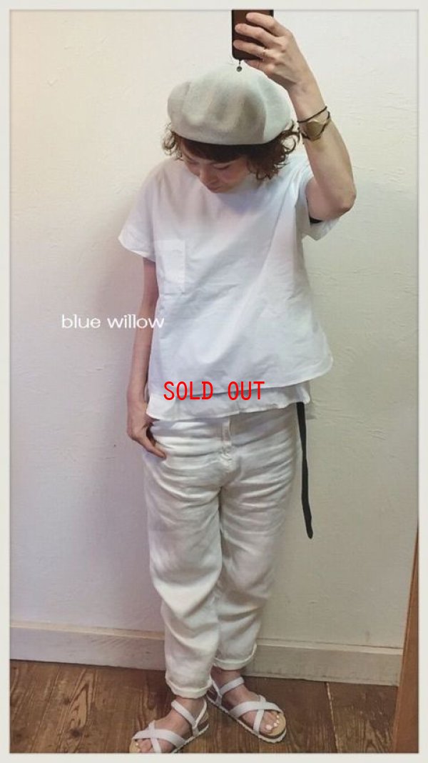 画像1: blue willow(ブルーウィロー）　タイプライタークロス2重ブラウス
