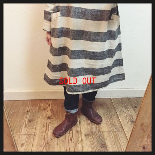 画像4: sun valley（サンバレー）　コットンリネンスラブ起毛ボーダーワンピース