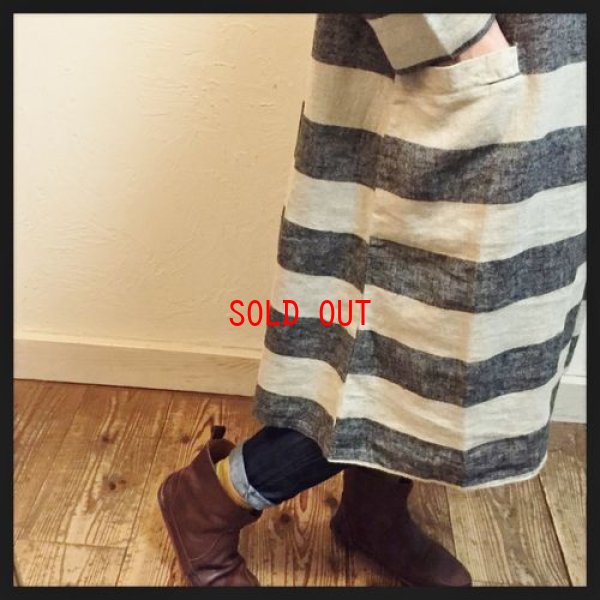 画像5: sun valley（サンバレー）　コットンリネンスラブ起毛ボーダーワンピース