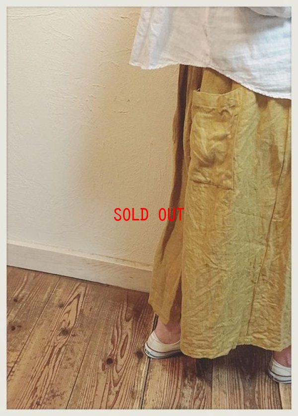 画像3: SORTE(ソルテ）　リネンヘリンボーンギャザーワイドパンツ