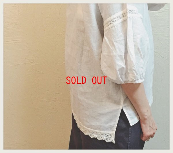 画像4: alacrity（アラクリティ）　コットンリネンワッシャーレースブラウス