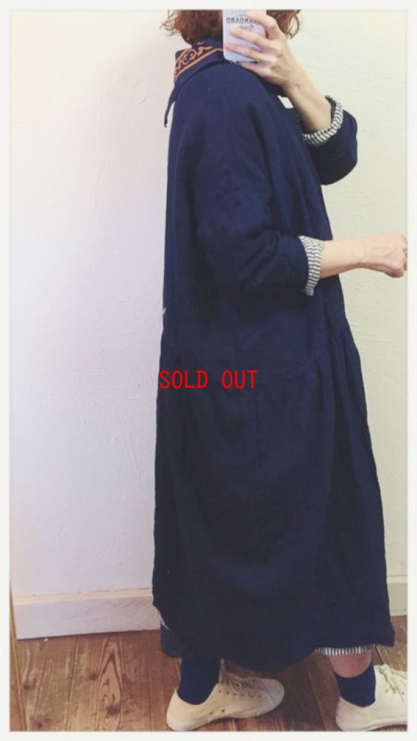 画像3: ichi/Antiquite's(アンティークス）　リネンインディゴワンピース