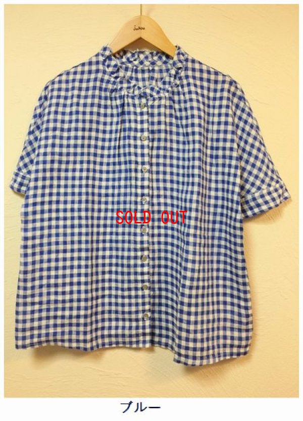 画像5: Lokapaｌa(ロカパラ）　リネンギンガムチェックフリルブラウス