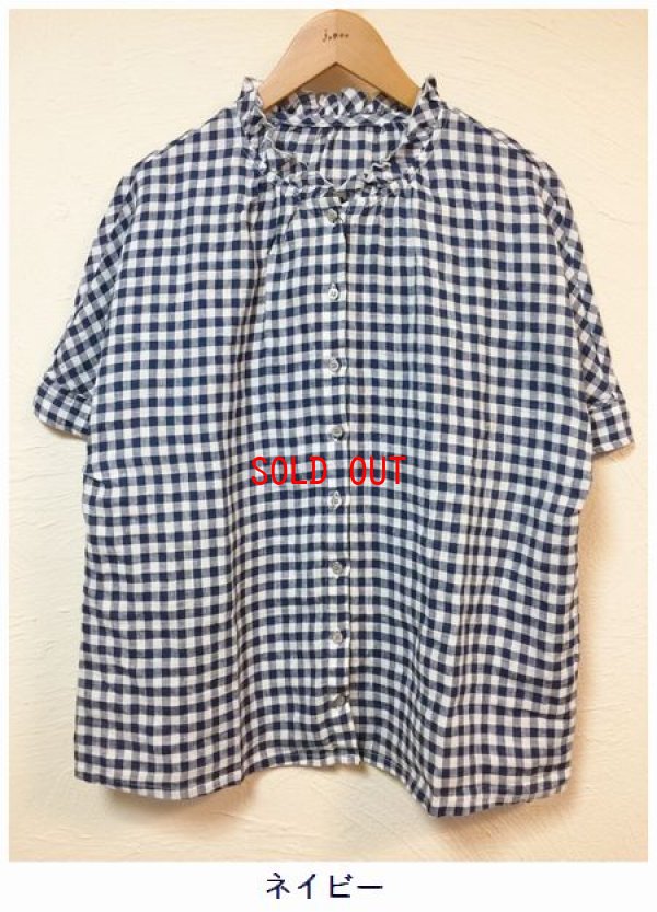 画像4: Lokapaｌa(ロカパラ）　リネンギンガムチェックフリルブラウス