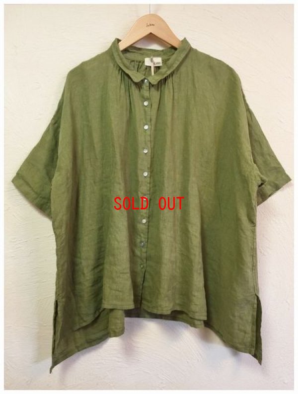 画像5: a+koloni(コロニー）　リネンワッシャーギャザーシャツ