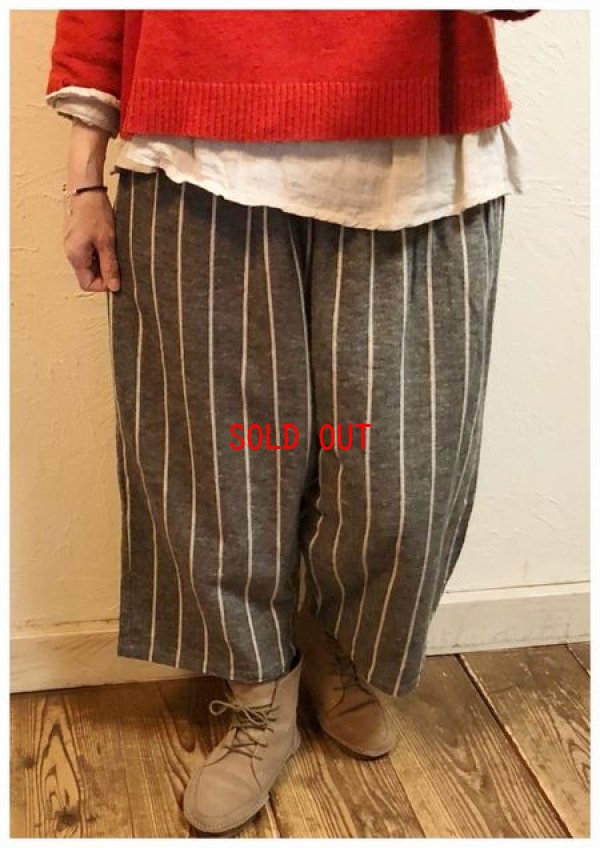 画像3: sun valley(サンバレー）　コットンリネン綾織起毛ストライプパンツ