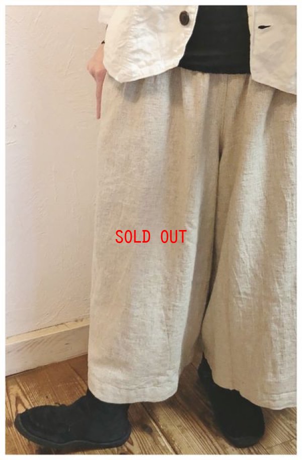 画像3: sun valley(サンバレー）　コットンリネン変わり織りシャンブレーガウチョパンツ