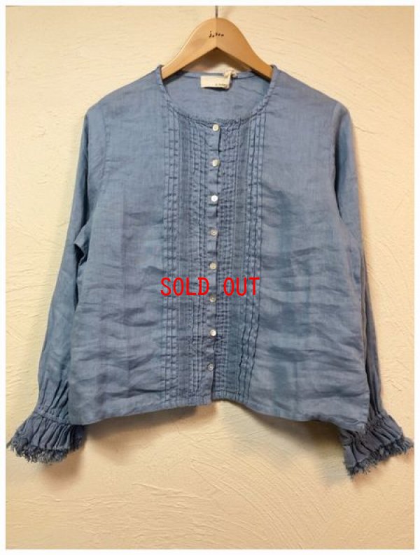 画像3: a+koloni(コロニー）　ベルギーリネンフレアスリーブブラウス