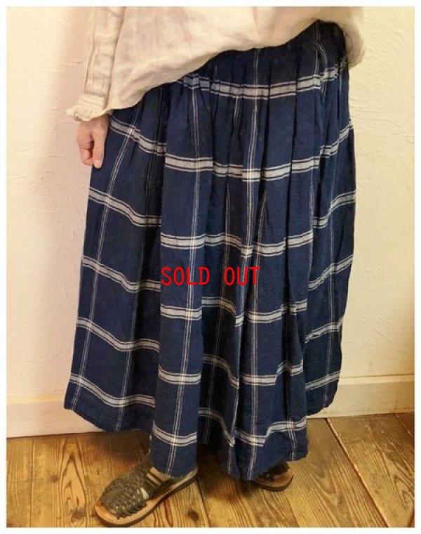 画像3: ichi/Antiquite's(アンティークス）　リネンチェックスカート