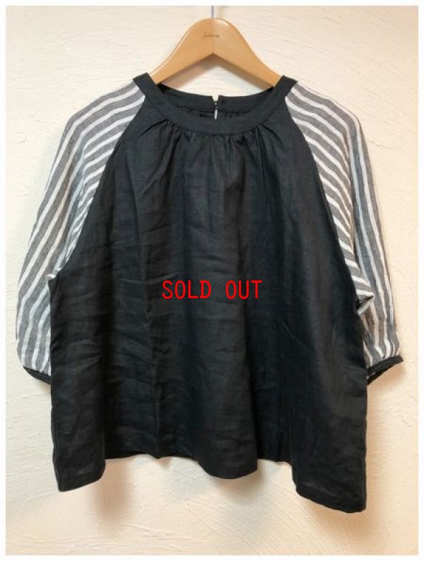 画像3: ina(イナ）　リネン袖配色ネックギャザープルオーバー