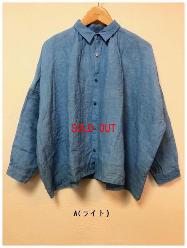 画像5: ichi/Antiquite's(アンティークス）　リネンインディゴワイドシャツ