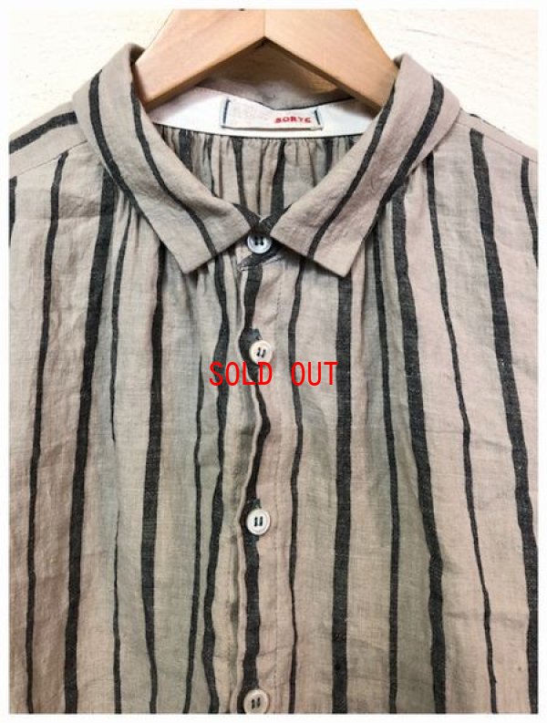 画像5: SORTE(ソルテ）　東炊きリネンストライプギャザーブラウス