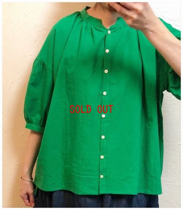 画像2: YARRA(ヤラ）　東炊きコットン袖ギャザーシャツ