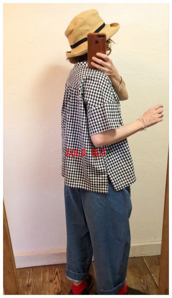 画像3: a+koloni(コロニー) ムラ糸ギンガムワイドシャツ