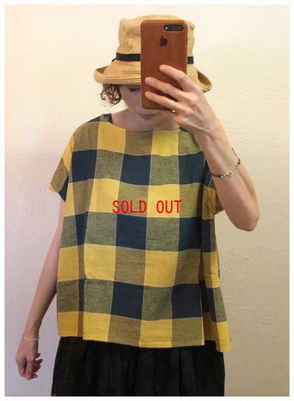 画像4: sun valley(サンバレー）　コットンリネンスラブブロックチェックプルオーバー