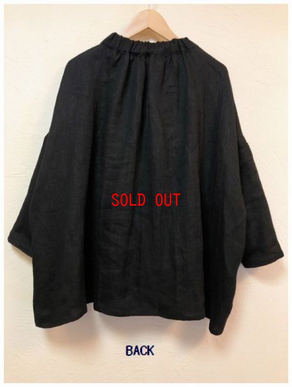 画像6: nachukara(ナチュカラ）　リネンヘリンボーンスタンドギャザーネックプルオーバー