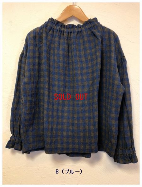 画像7: ichi(イチ）　ウールガーゼギンガムプルオーバー