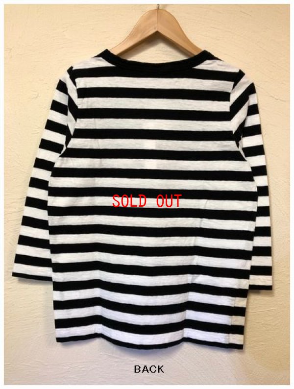 画像6: ichi(イチ）　コットンボーダークルーネック７分袖Tシャツ