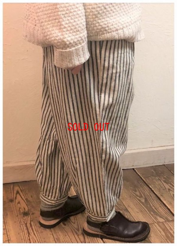 画像4: sun valley(サンバレー）　コットンリネン平織り裾タックパンツ