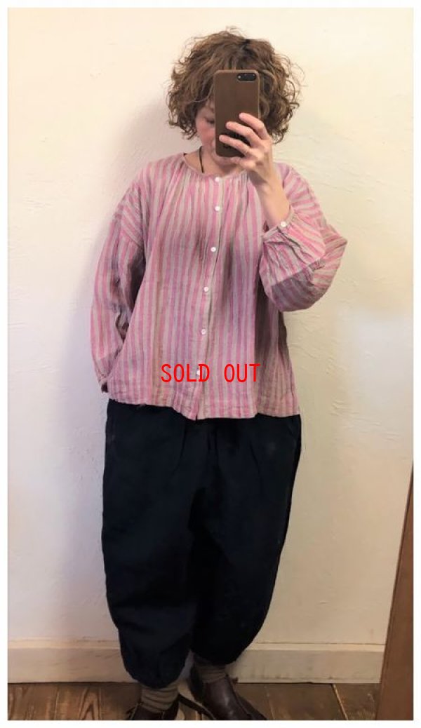 画像3: ichi Antiquite's(アンティークス）　リネン水撚りストライプシャツ