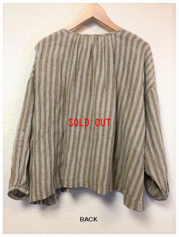 画像8: ichi Antiquite's(アンティークス）　リネン水撚りストライプシャツ