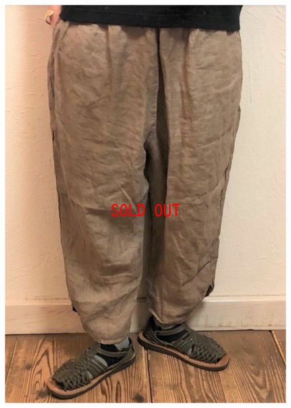 画像3: tukuroi(ツクロイ）　リネン綾織製品染め裾ラウンドパンツ