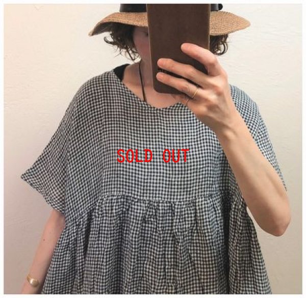 画像3: heavenly(ヘブンリー）　リネンギンガムフレンチスリーブワンピース