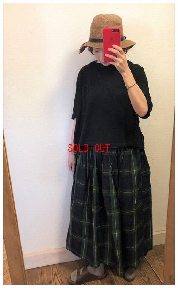 画像6: ichi Antiquite's(アンティークス）　リネンタータンチェックギャザースカート