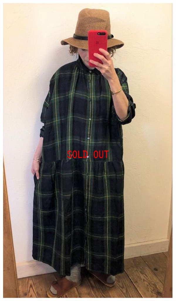画像3: ichi Antiquite's(アンティークス) リネンタータンチェックシャツドレス