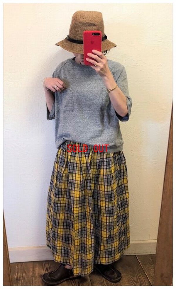 画像4: ichi Antiquite's(アンティークス）　リネンタータンチェックギャザースカート