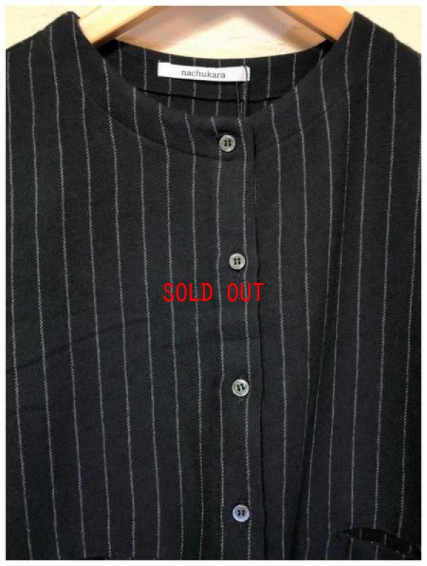 画像7: nachukara(ナチュカラ）　コットンウールノーカラーシャツ