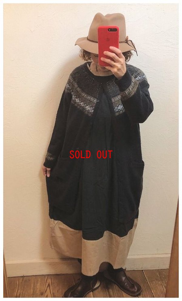 画像4: ichi(イチ) ジャガード起毛ロングカーディガン