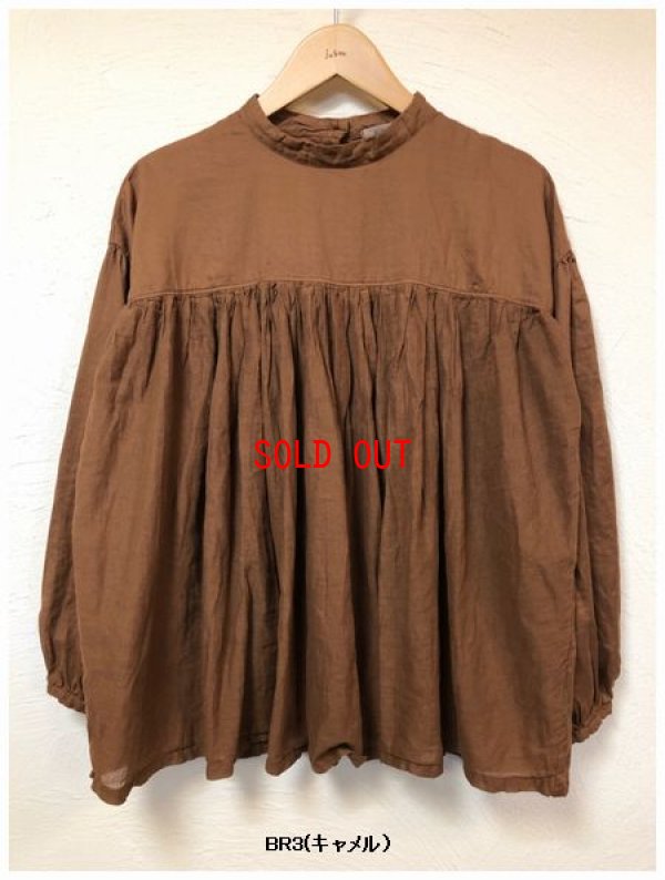 画像5: sun valley(サンバレー）　ダブルガーゼ製品染めギャザーブラウス