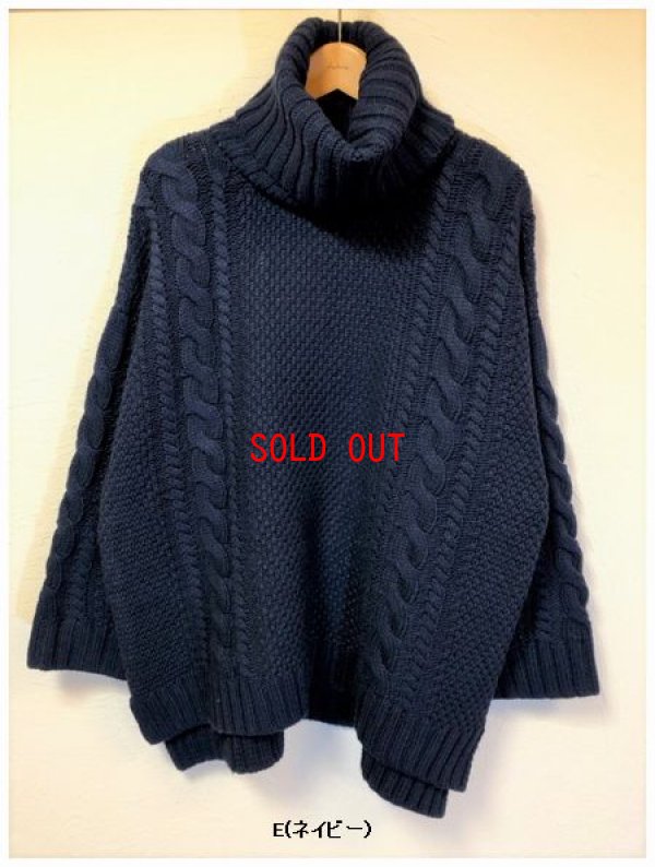 画像4: ichi(イチ）　ケーブルニットタートルネックプルオーバー