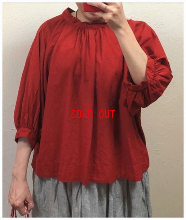 画像3: tukuroi(ツクロイ）　コットンリネンローン製品染めラグランスリーブブラウス