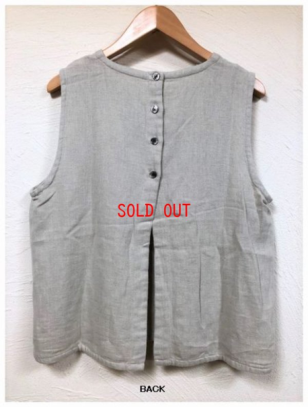 画像7: sun valley(サンバレー）　コットンリネン変則ダンガリー起毛クルーネックベスト